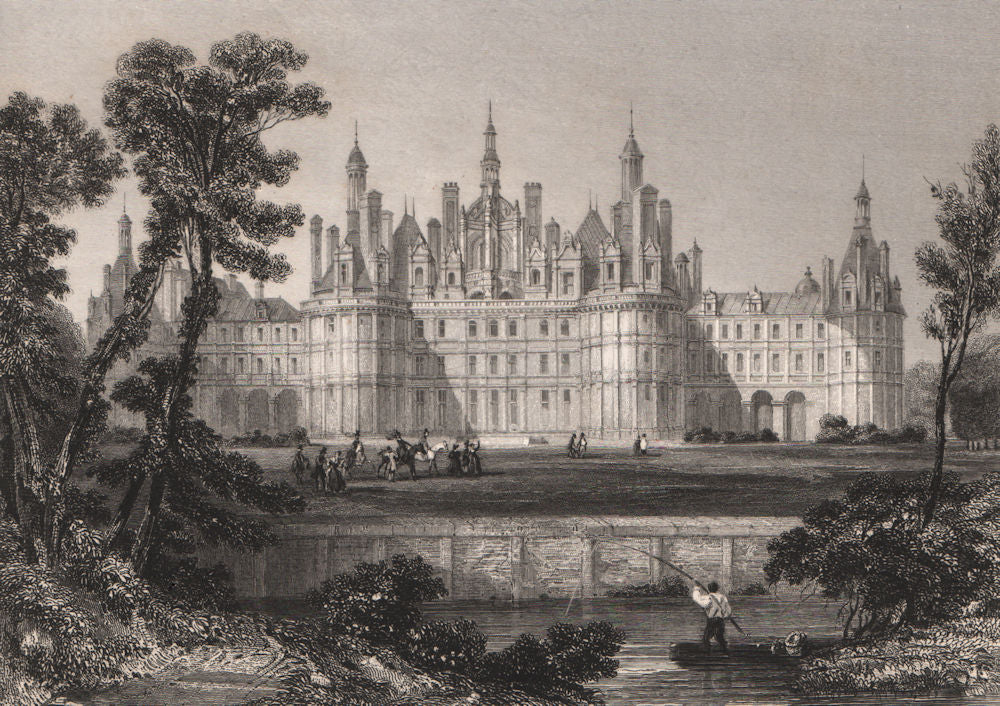 CHÂTEAU DE CHAMBORD. Loir-et-Cher 1844 old antique vintage print picture